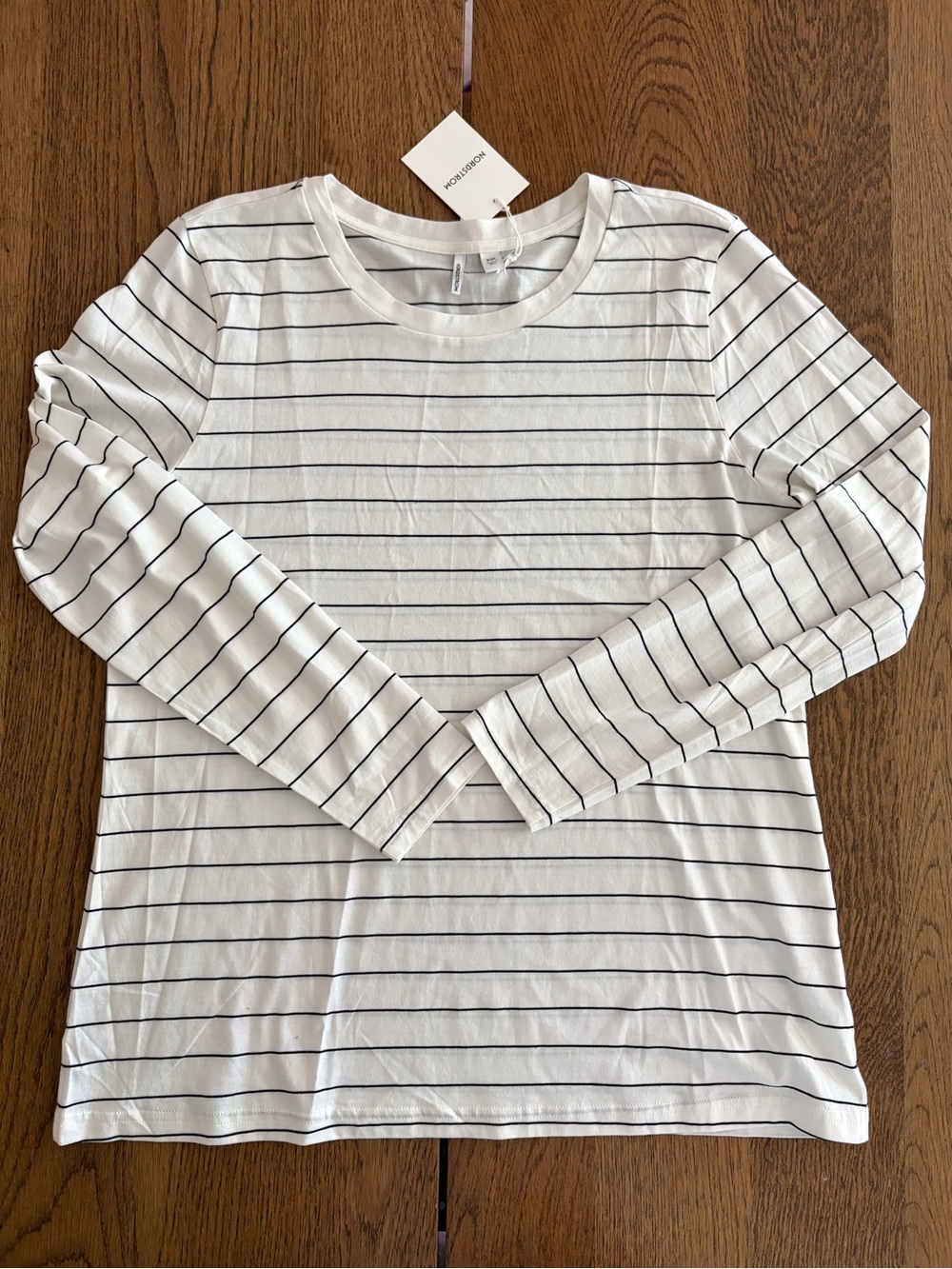 Nordstrom Crewneck Striped Long Sleeve Pima Cotton T-Shirt